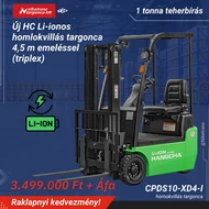 Kép 1/5 - HANGCHA CPDS10-XD4 1 tonna teherbírású elektromos homlokvillás targonca