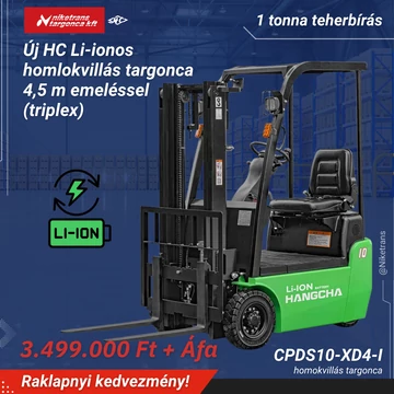 HANGCHA CPDS10-XD4 1 tonna teherbírású elektromos homlokvillás targonca