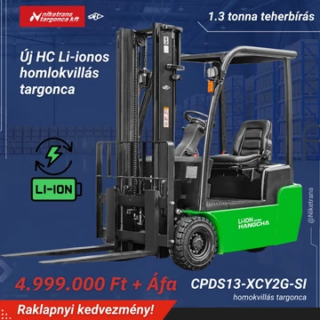 HANGCHA CPDS13-XCY2G-SI 1.3 tonna teherbírású elektromos homlokvillás targonca