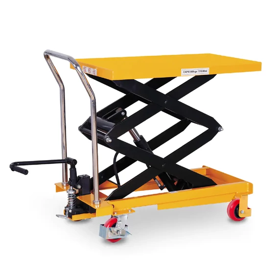 STAXX kézi működtetésű mobil emelőasztal, 500 kg teherbírással