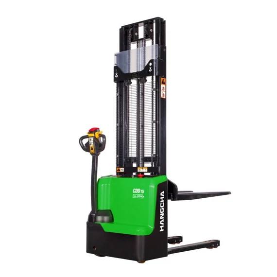 1.5 t Hangcha CDD15-WS-I típusú elektromos gyalogkíséretű raklapemelő targonca, 2500 mm emelési magassággal és LI-ION akkumulátorral